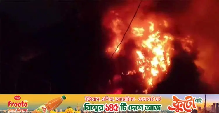 নেত্রকোনার বড়বাজারে আগুনে পুড়ল ২৫ দোকান, আহত ৮